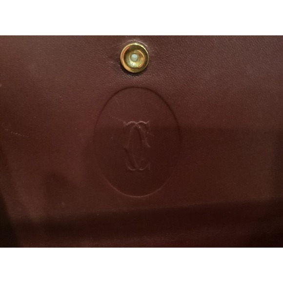 Cartier Crossbody Bag Leather Shoulder Bag Burgundy Designer Purse - Picture 7 of 16
